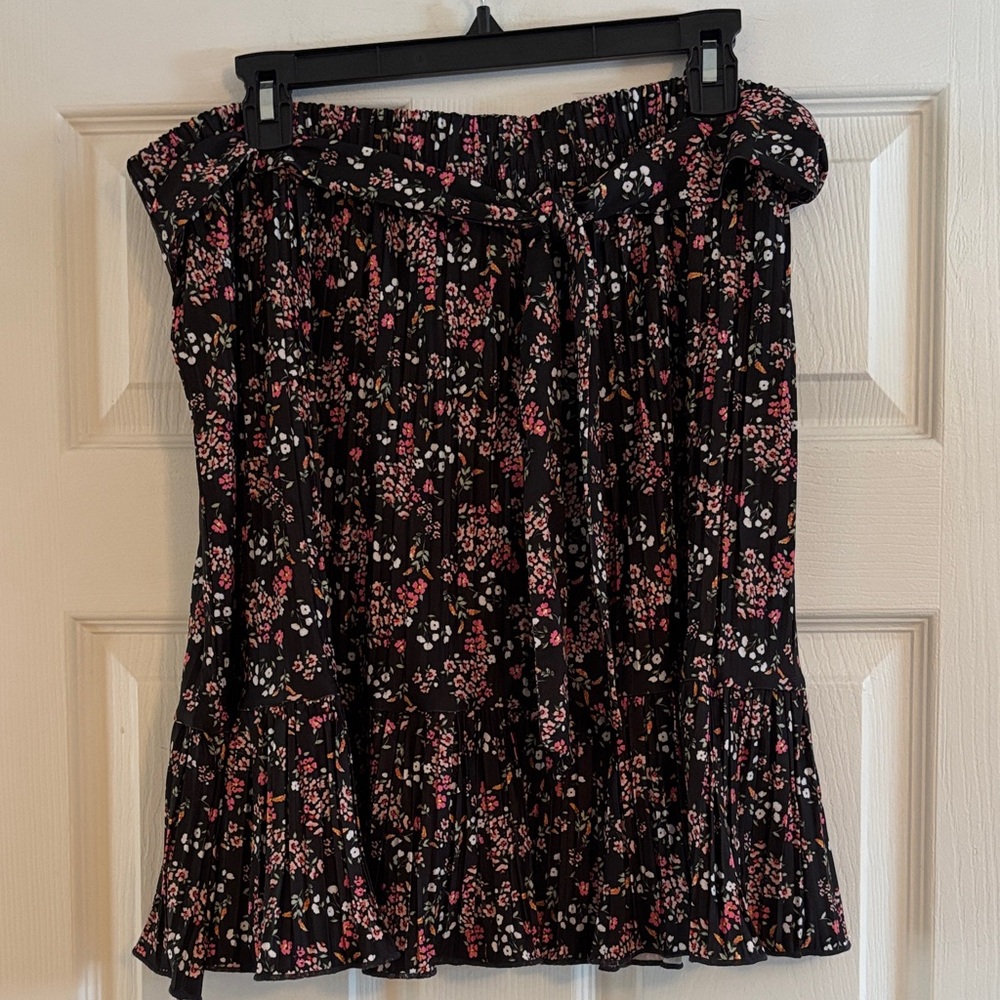 Floral Black Skirt